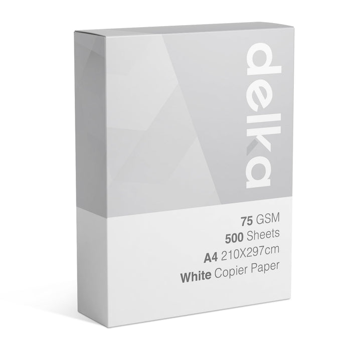 delka Multi-Purpose A4 Printer Paper, 75gsm A4 Paper, 1 Ream, 500 Sheets, White