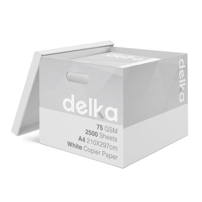 delka Multi-Purpose A4 Printer Paper, 75gsm A4 Paper, 5 Reams, 2500 Count, White (Pack of 5)