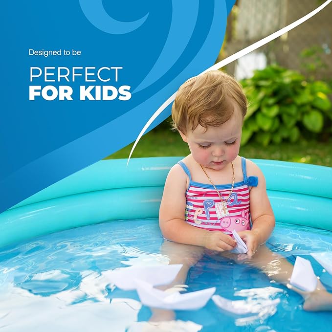 Scoosh Premium Inflatable Swimming Pool, Easy to Inflate Paddling pool for Kids and Adults, Air pump & Repair Patch Included, Waterproof bag provided for Storage (6FT - LINED)