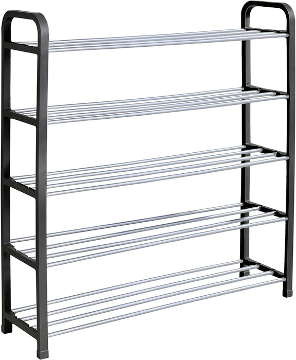 KEPLIN 5 Tier Shoe Rack - Shoe Storage Organiser, Quick Assembly No Tools Required, Holds upto 15-20 pairs (L) 75.5cm x (W) 18.5cm x (H) 75.5cm