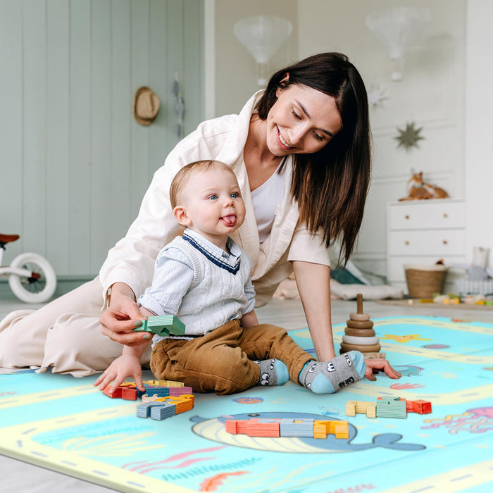 scoosh Foldable Activity Mat - Double-Sided, Reversible, Waterproof, Quality Family Bonding - Premium Quality Outdoor & Indoor Mat